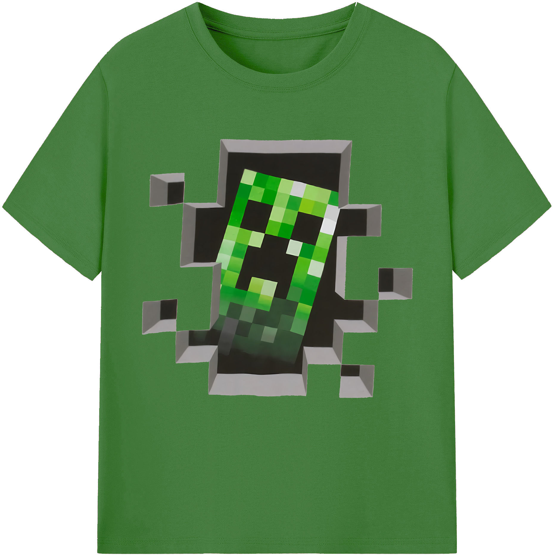 （画像用） マインクラフト ブロックの世界 Minecraft MC Block world レディースカジュアルプリントTシャツ（綿100％）